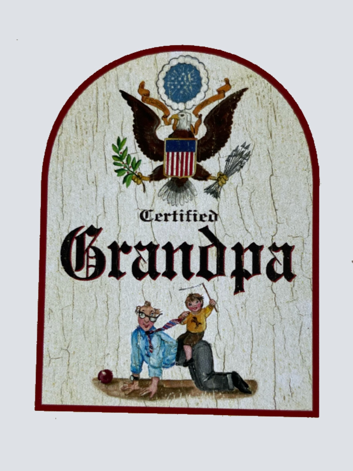 Nostalgie Holzschild Certified Grandpa Zertifizierter Opa Großvater Schild