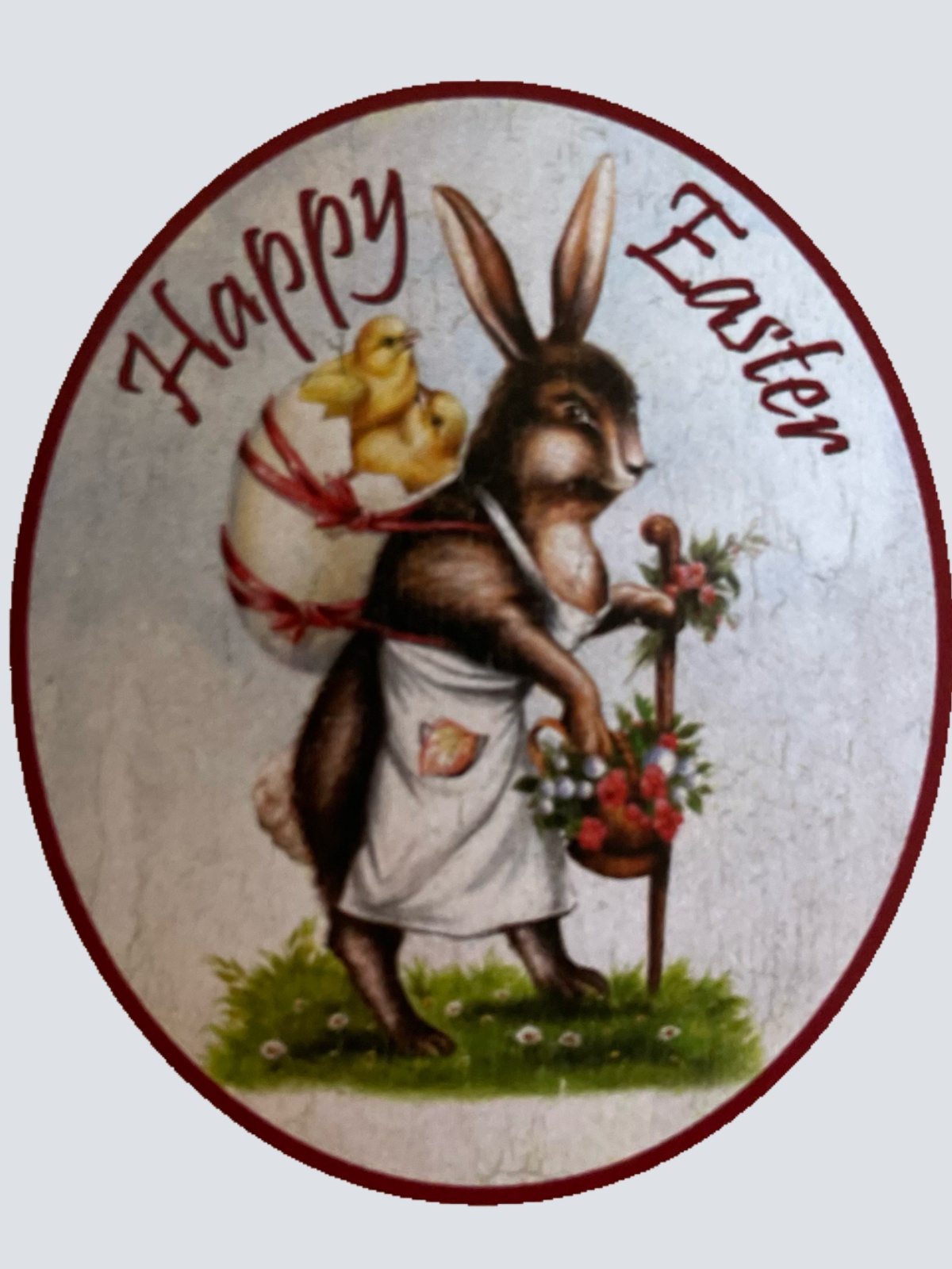 Nostalgie Holzschild Happy Easter Frohe Ostern Osterhase Ostereier Küken Schild