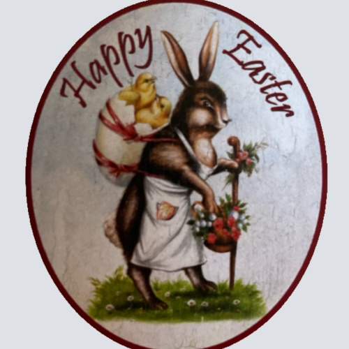 Nostalgie Holzschild Happy Easter Frohe Ostern Osterhase Ostereier Küken Schild