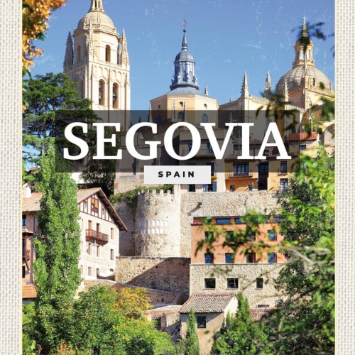 Schild Segovia Spain Spanien Kathedrale 12x18 20x30 30x40 Blech od. Holz