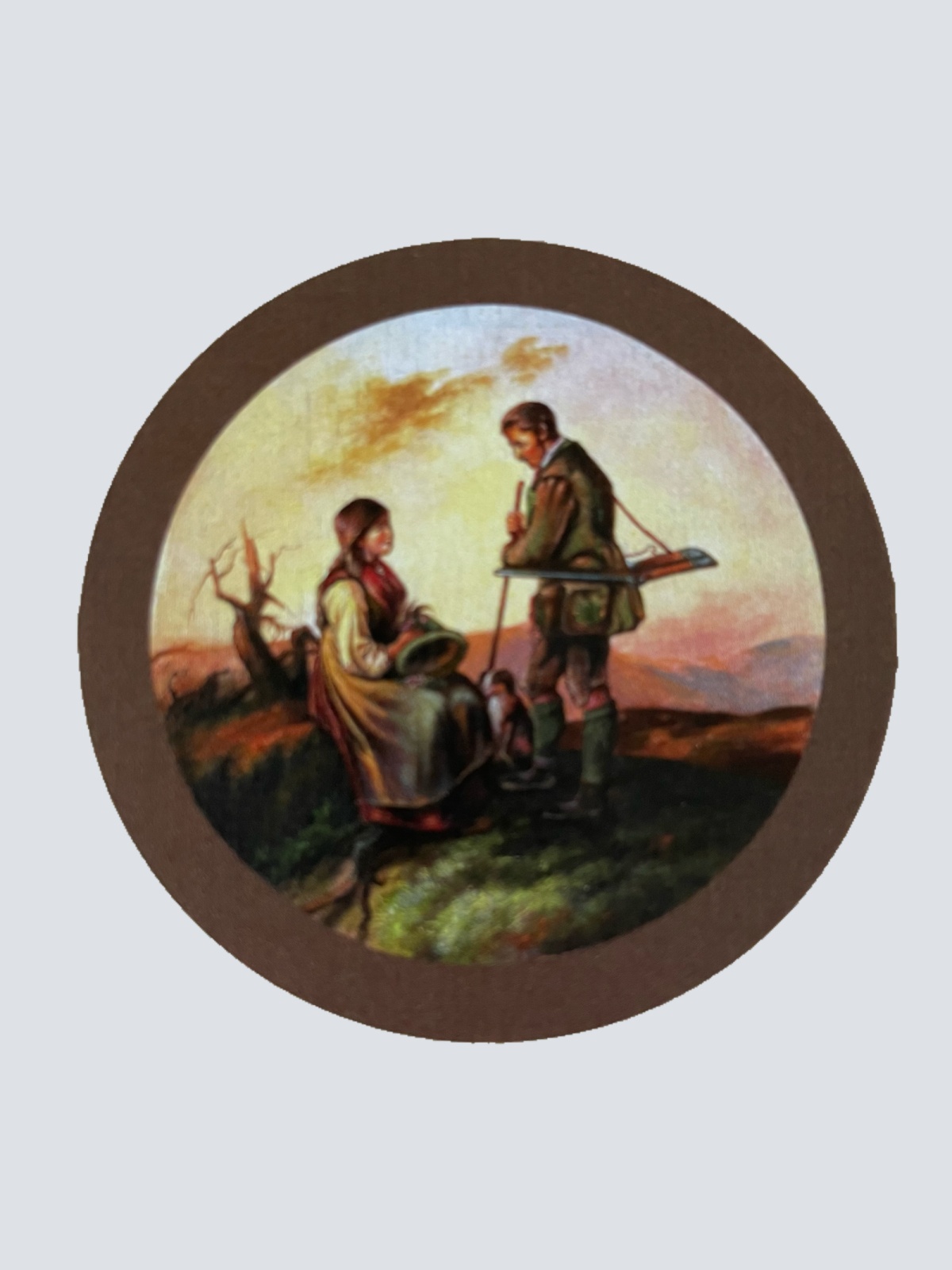 Nostalgie Holzschild Schützenscheibe Paar Beim Spaziergang Trachten Schild