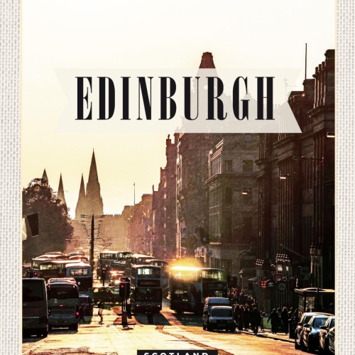 Schild Edinburgh Scotland Schottland Stadt 12x18 20x30 30x40 Blech od. Holz