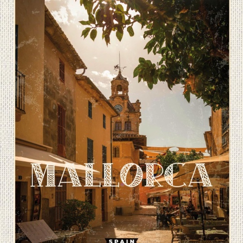 Schild Mallorca Spain Spanien Stadt Gasse 12x18 20x30 30x40 Blech od. Holz