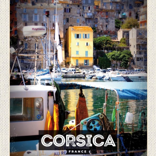 Schild Corsica France Korsika Frankreich Hafen 12x18 20x30 30x40 Blech od. Holz