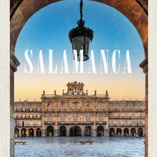 Schild Salamanca Spain Spanien Plaza Mayor Platz 12x18 20x30 30x40 Blech/Holz