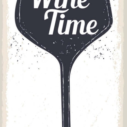 Schild It's Wine Time Wein Zeit Alkohol Glas Flasche Bar 27x10 Blech od.Holz