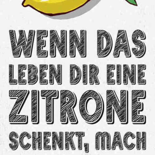 Schild Wenn Das Leben Dir Eine Zitrone Schenkt Mach Kuchen Daraus Backen 27x10