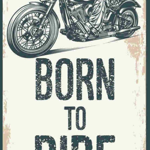 Schild Born Live To Ride Life Fast Die Last Motorrad Biker 27x10 Blech od.Holz