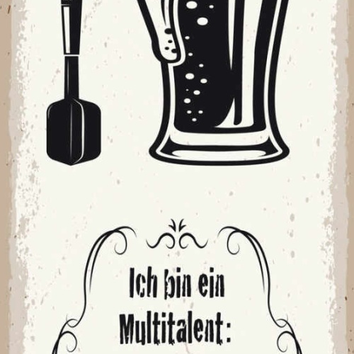 Schild Ich Bin Ein Multi Talent Kann Darten & Trinken Gleichzeitig Bier 27x10