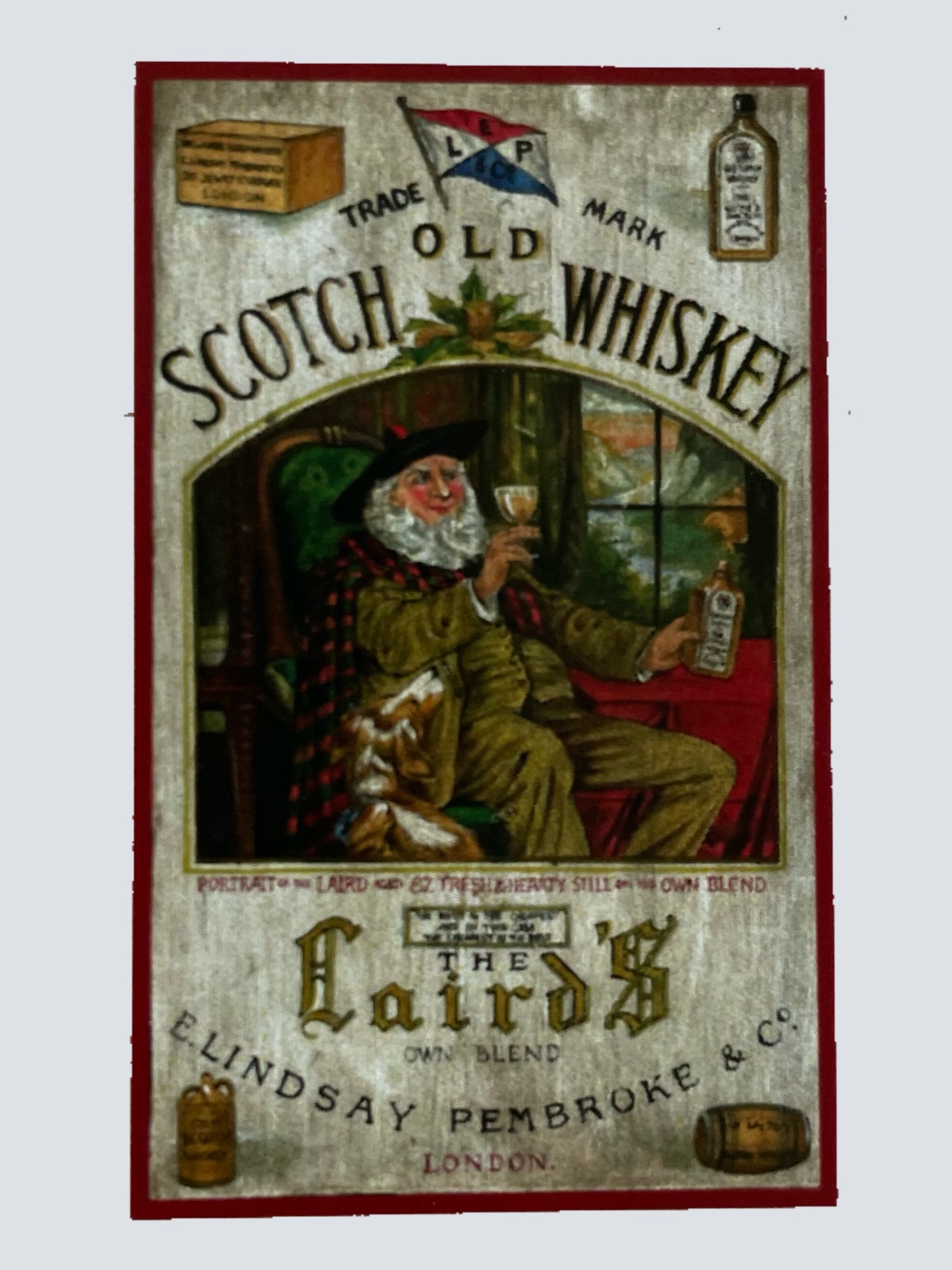 Nostalgie Holzschild The Laird's Scotch Old Whisky Alkohol London GB UK Schild