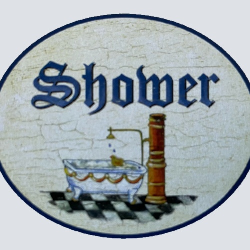 Nostalgie Holzschild Shower Dusche Duschen Badewanne Baden Badezimmer Bad Schild