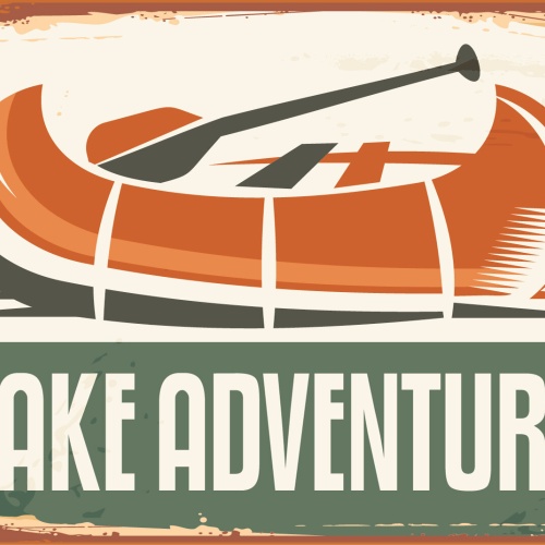 Nostalgie Schild Lake Adventure See Kanu 12x18 / 20x30 / 30x40 Blech od. Holz