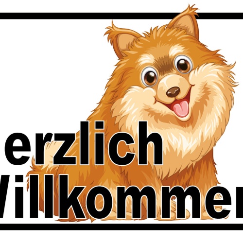 Nostalgie Schild Herzlich Willkommen Hund 12x18 / 20x30 / 30x40 Blech od. Holz