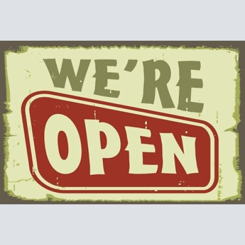 Nostalgie schild "we're open" geöffnet 12x18 / 20x30 / 30x40 blech od. holz