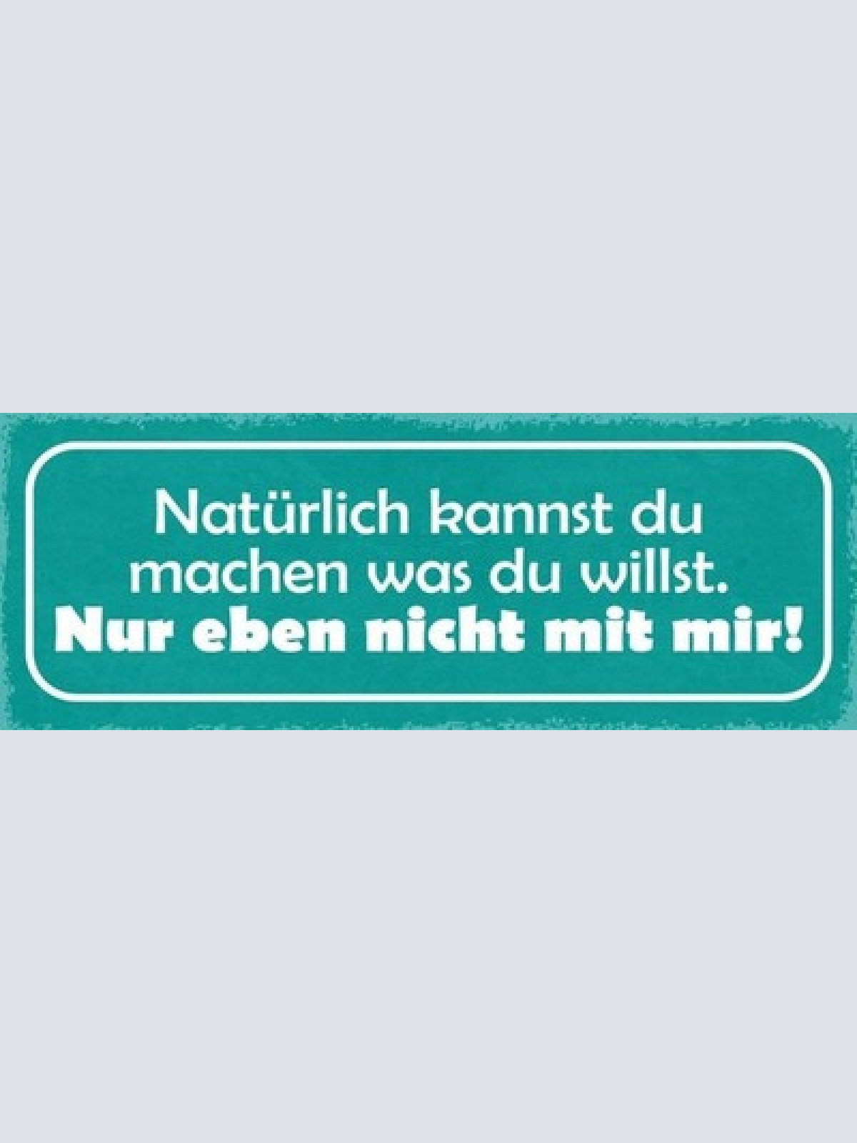Schild natürlich kannst du machen was du willst nur eben nicht mit mir 27x10