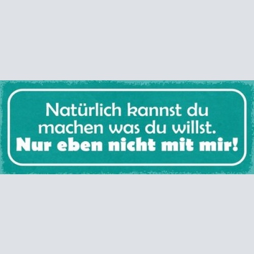 Schild natürlich kannst du machen was du willst nur eben nicht mit mir 27x10