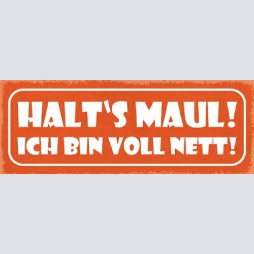 Schild halt's maul ich bin voll nett klappe halten ruhe 27x10 blech od.holz