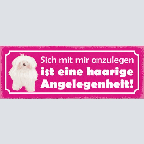 Schild sich mit mir anzulegen ist eine haarige angelenheit hund hunde tier 27x10
