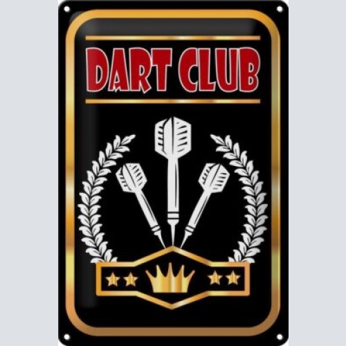 Schild dart club 12x18 / 20x30 / 30x40 blech od. holz