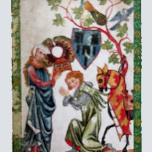 Nostalgie Holzschild Mittelalter Manesse Nr. 2 Schild