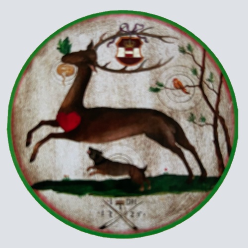 Nostalgie Holzschild Schützenscheibe Springender Hirsch 1725 Österreich Schild