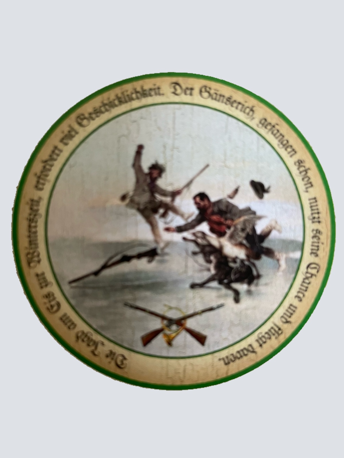 Nostalgie Holzschild Schützenscheibe Die Jagd Am Eis Flinte Jäger Schild