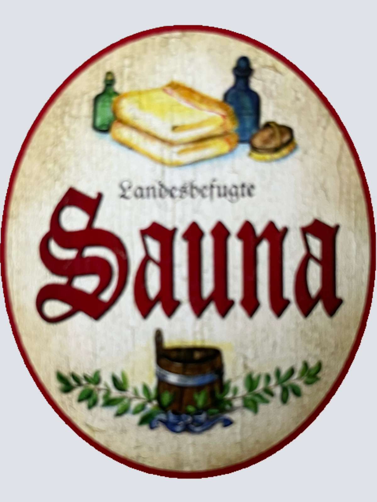 KuK Nostalgie Holzschild Landesbefugte Sauna Schild