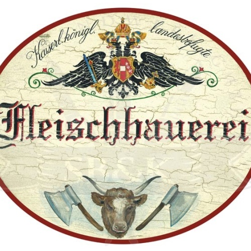 KuK Nostalgie Holzschild Fleischhauerei