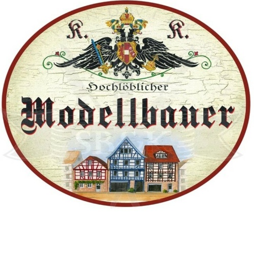 KuK Nostalgie Holzschild "Modellbauer"