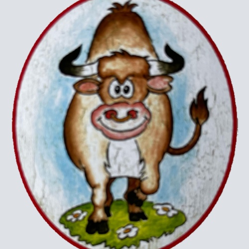 Nostalgie Holzschild WC Herren Stier Toilette Klo Ochse Mann Schild