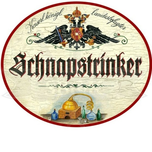KuK Nostalgie Holzschild "Schnapstrinker"