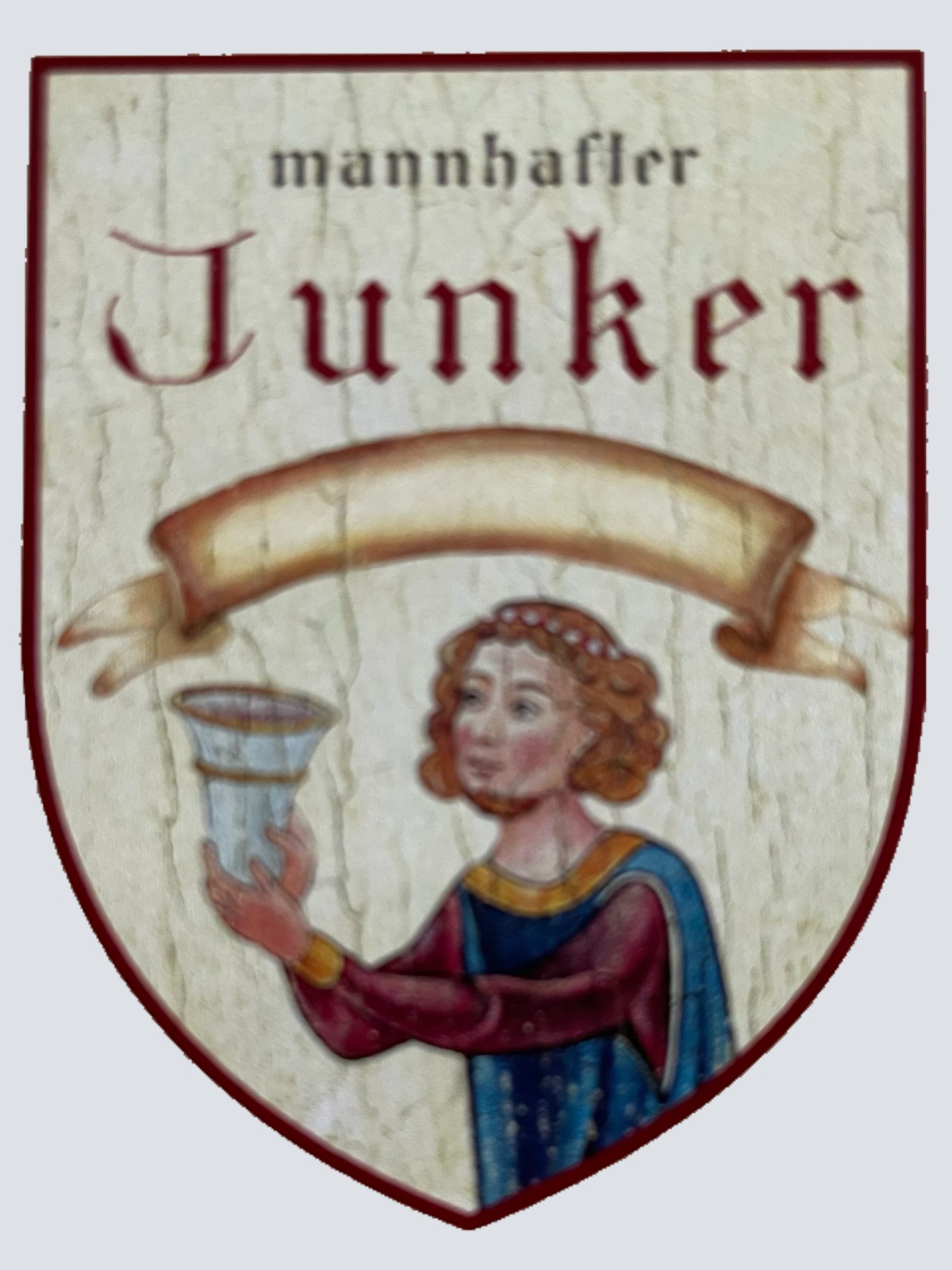 Nostalgie Holzschild Mittelalter Mannhafter Junker Schild