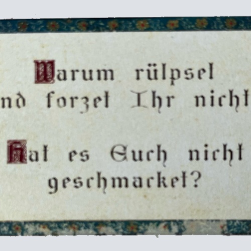 Nostalgie Holzschild Warum Rülpset & Forzet Ihr Nicht Rülpsen Schild