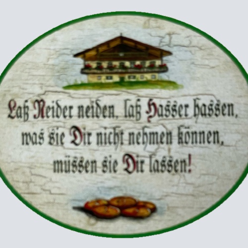 Nostalgie Holzschild Laß Neider Neiden Laß Hasser Hassen Dir Lassen Schild