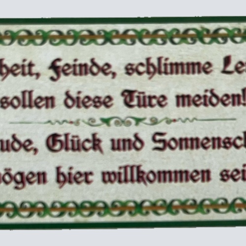 Nostalgie Holzschild Bosheit Feinde Schlimme Leiden Diese Türe Meiden Schild