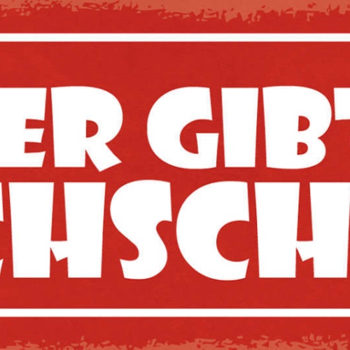 Schild Hier Gibt's Nachschub Bier Alkohol Lokal Wirt Glas 27x10 Blech od.Holz