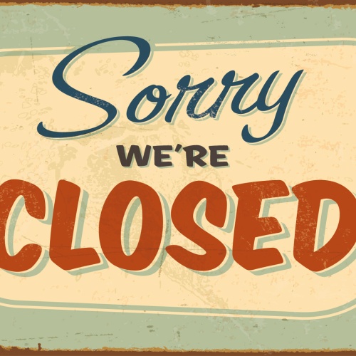 Nostalgie Schild We're Closed Geschlossen 12x18 / 20x30 / 30x40 Blech od.Holz