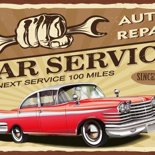 Nostalgie Schild Auto Repair Car Service 12x18 / 20x30 / 30x40 Blech od. Holz