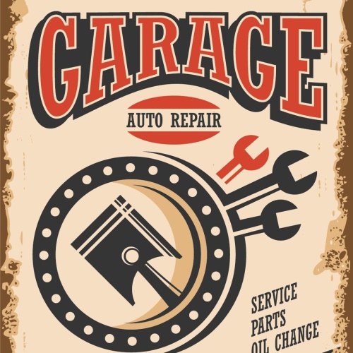 Nostalgie Schild Garage Auto Reparir Service 12x18 / 20x30 / 30x40 Blech od.Holz