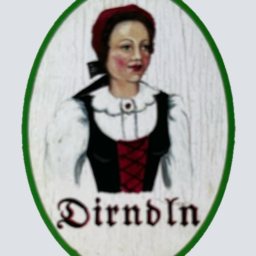 Nostalgie Holzschild Burgenland Dirndln WC Toilette Klo Mädchen Damen Schild