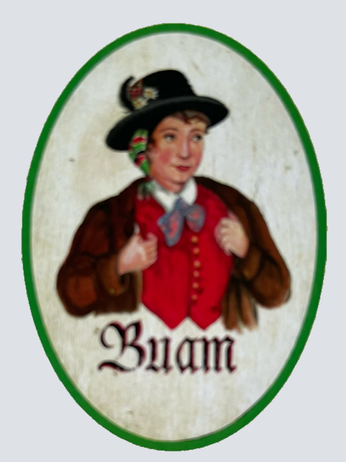 Nostalgie Holzschild Gailtal Buam WC Toilette Klo Buben Herren Schild