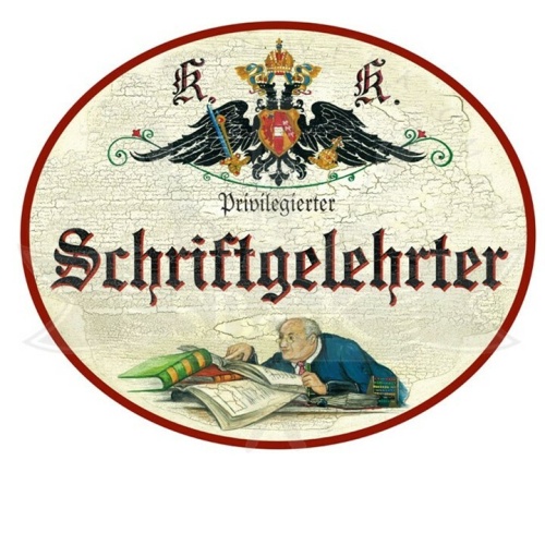 KuK Nostalgie Holzschild "Schriftgelehrter"
