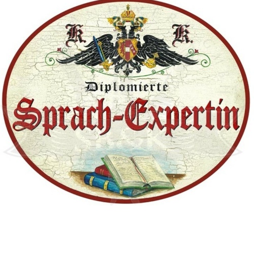 KuK Nostalgie Holzschild "Sprach Expertin"