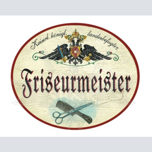 KuK Nostalgie Holzschild Friseurmeister