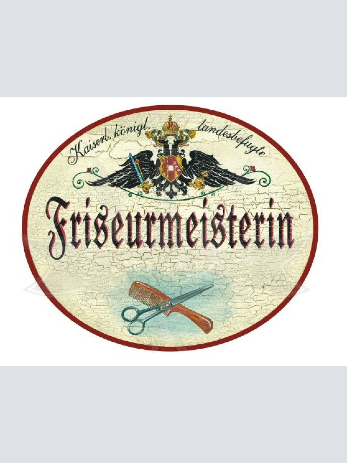 KuK Nostalgie Holzschild Friseurmeisterin