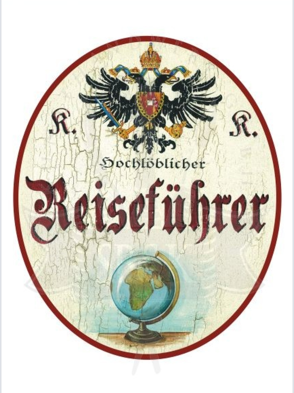 KuK Nostalgie Holzschild Reiseführer