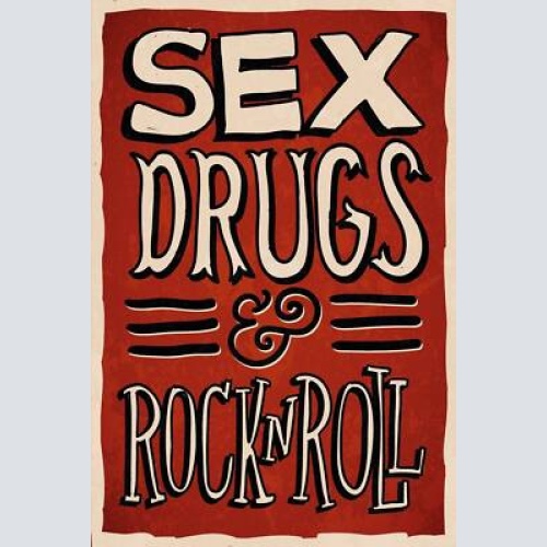 Nostalgie schild sex, drugs & rock 'n' roll 12x18 / 20x30 / 30x40 blech od. holz