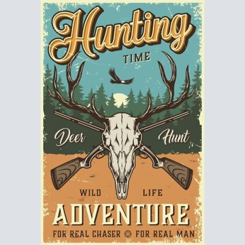 Nostalgie schild hunting time jagd jagen 12x18 / 20x30 / 30x40 blech od. holz