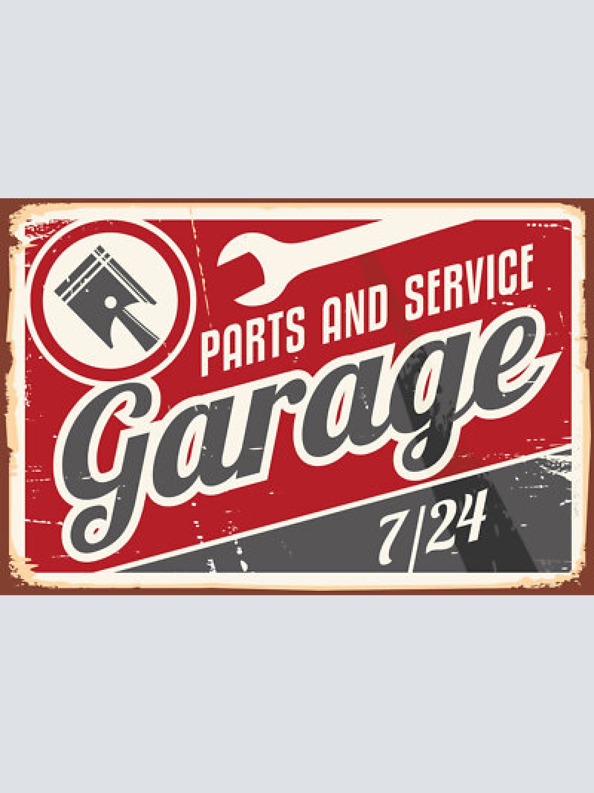 Nostalgie schild parts & service garage auto 12x18 / 20x30 / 30x40 blech od.holz