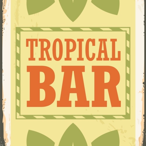 Nostalgie Schild Tropical Bar Alkohol 12x18 / 20x30 / 30x40 Blech od. Holz